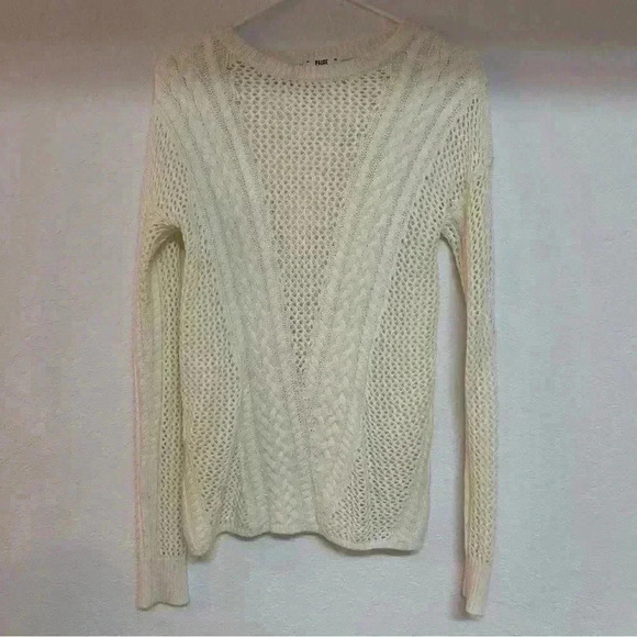 PAIGE Amory Open-Knit Crewneck Sweater Ivory from Neiman Marcus Sz Small - Picture 2 of 5